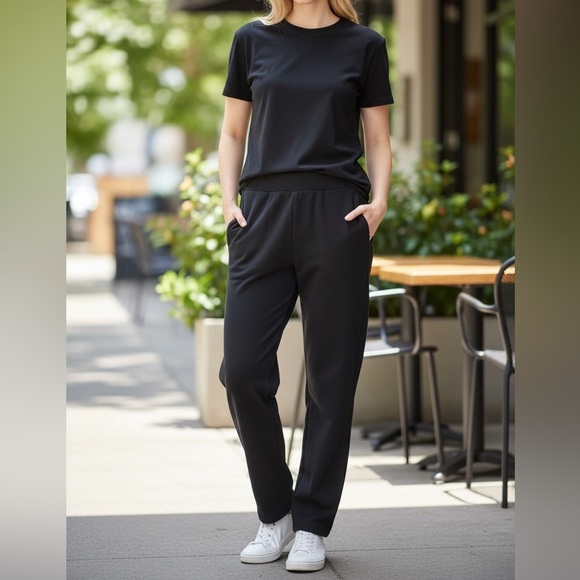 Calia Pants - Calia Scuba Black Track Pants